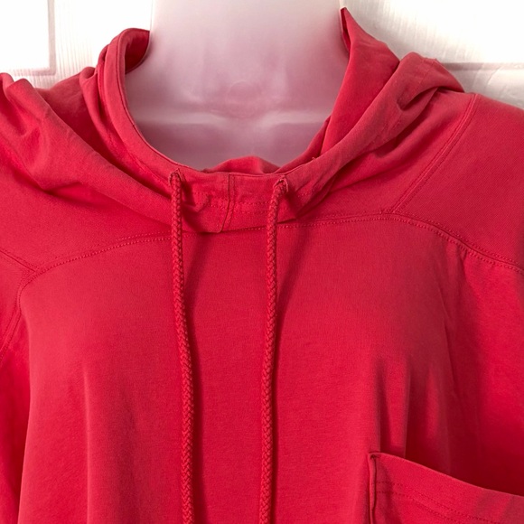 FP Movement by Free People Top Hot Shot Hooded Layer Sweatshirt Hibiscus Small - Picture 6 of 16